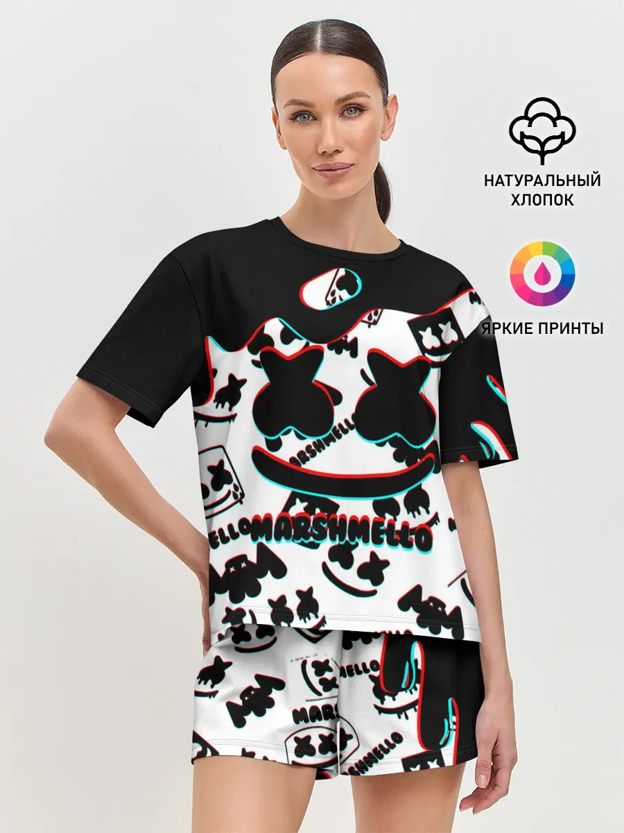 Женская пижама с шортами / MARSHMELLO GLITCH.