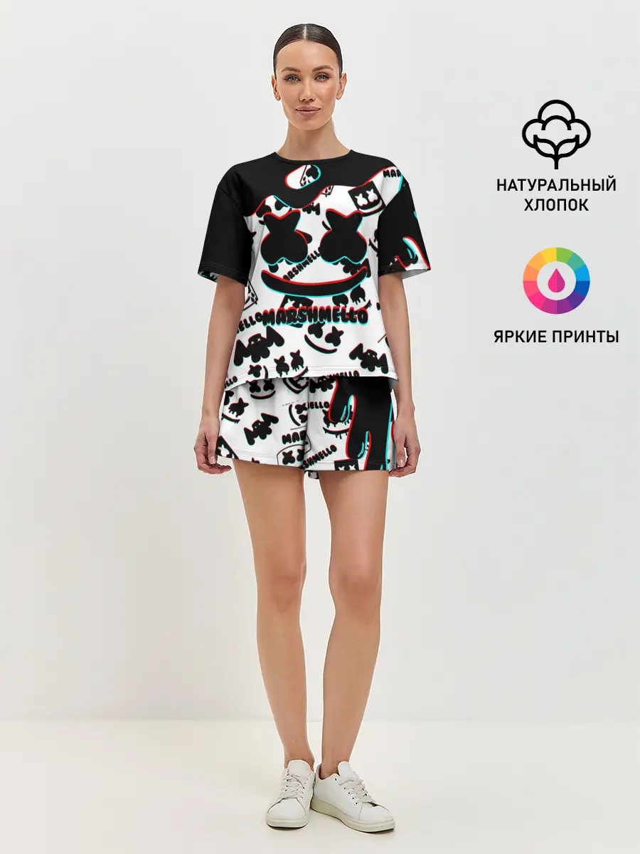 Женская пижама с шортами / MARSHMELLO GLITCH.