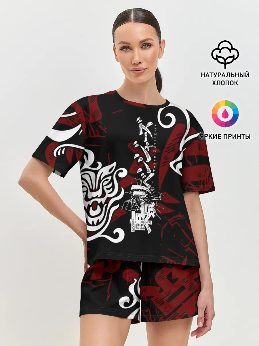 Женская пижама с шортами / ТОКИЙСКИЕ МСТИТЕЛИ ТАТУ ЛОГО