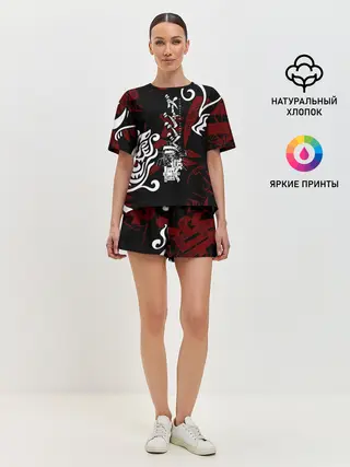 Женская пижама с шортами / ТОКИЙСКИЕ МСТИТЕЛИ ТАТУ ЛОГО