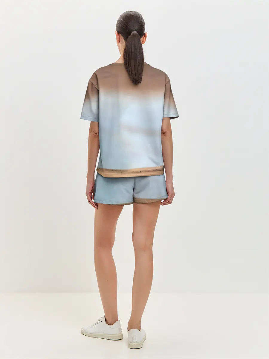 Женская пижама с шортами / Медведь с рыбой во рту