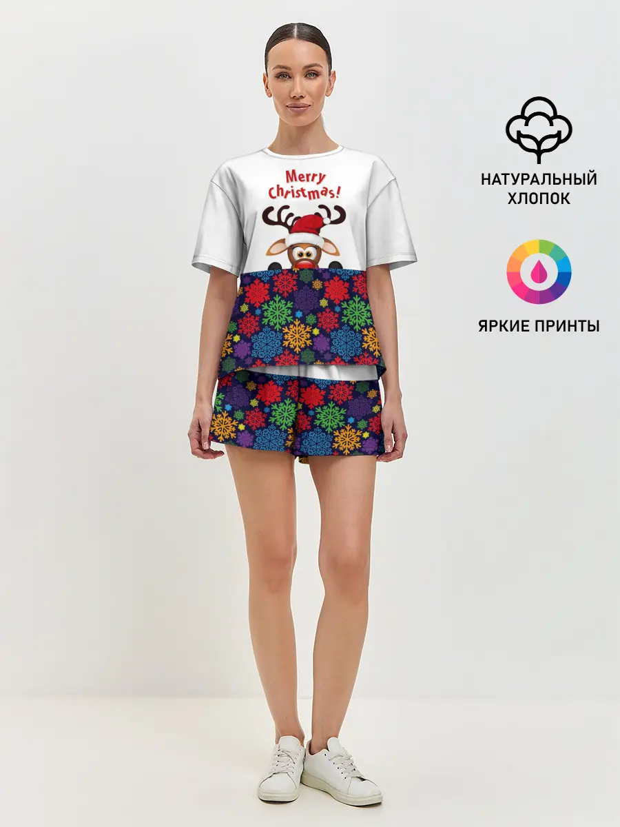 Женская пижама с шортами / Merry Christmas