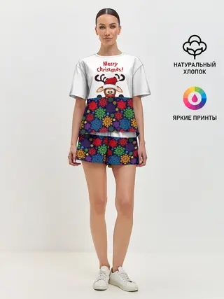 Женская пижама с шортами / Merry Christmas