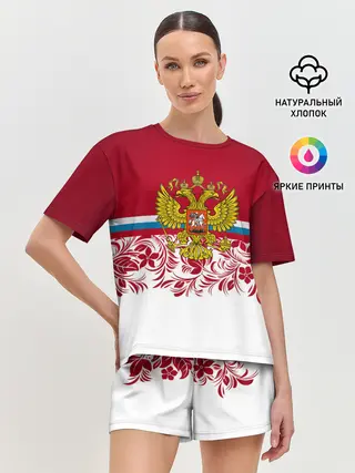 Женская пижама с шортами / Российский герб