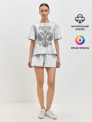 Женская пижама с шортами / Герб России