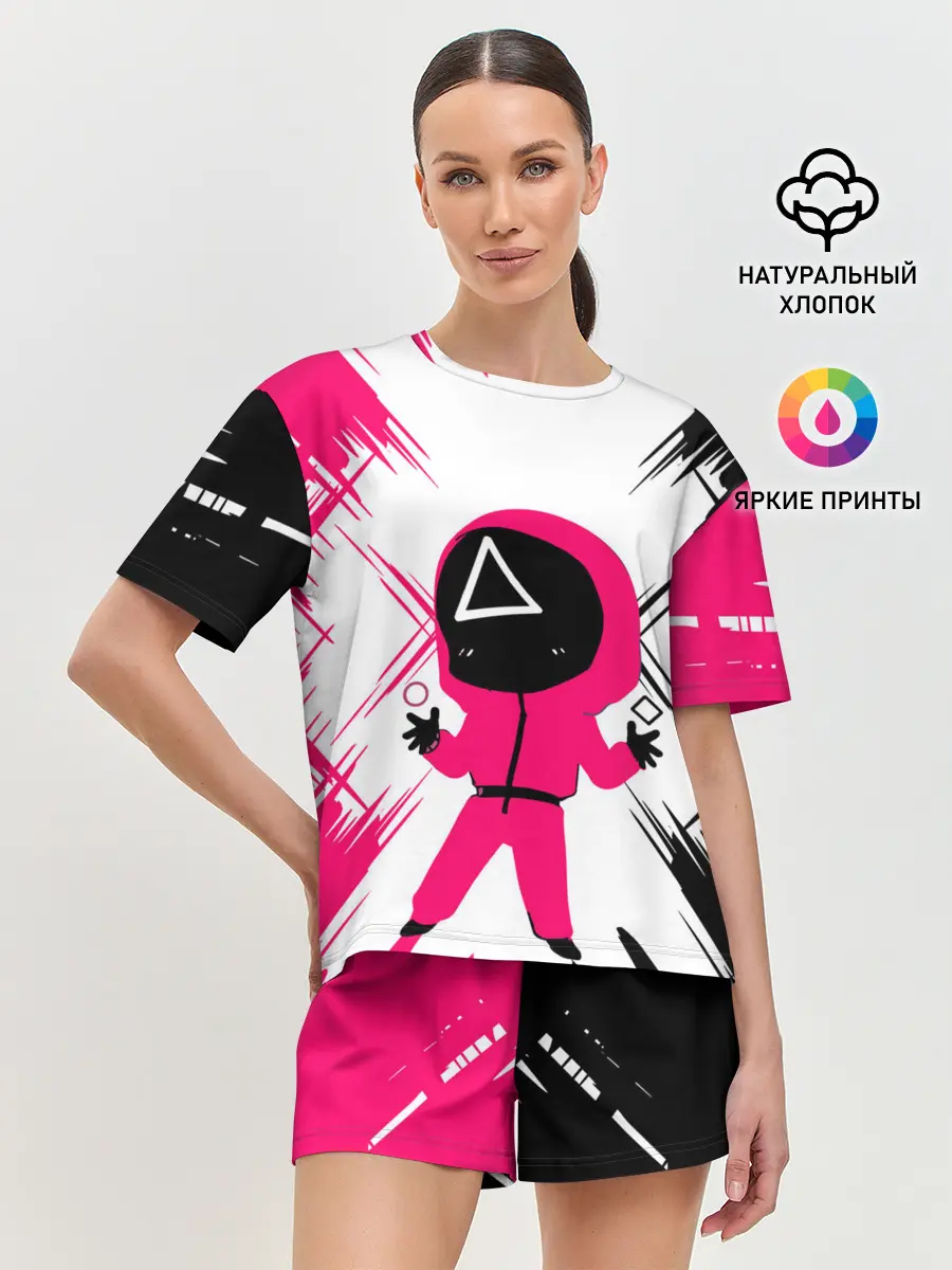 Женская пижама с шортами / SQUID GAME | ИГРА В КАЛЬМАРА | треугольник.