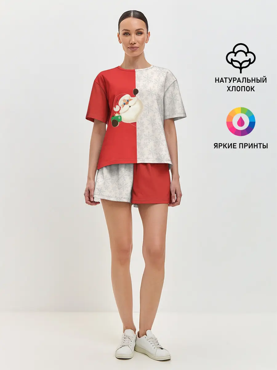Женская пижама с шортами / Дед Мороз