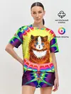 Женская пижама с шортами / Psychedelic Rainbow Cat