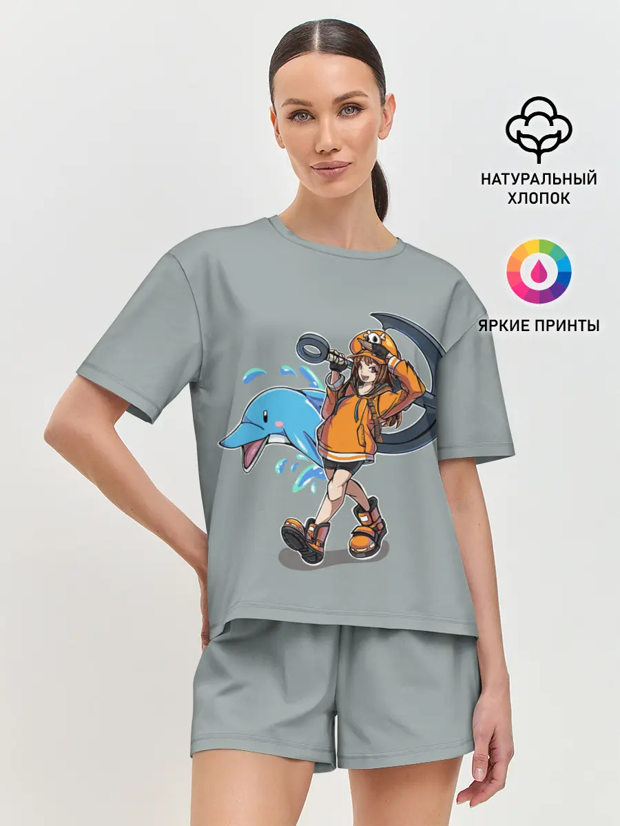 Женская пижама с шортами / May whith dolphin