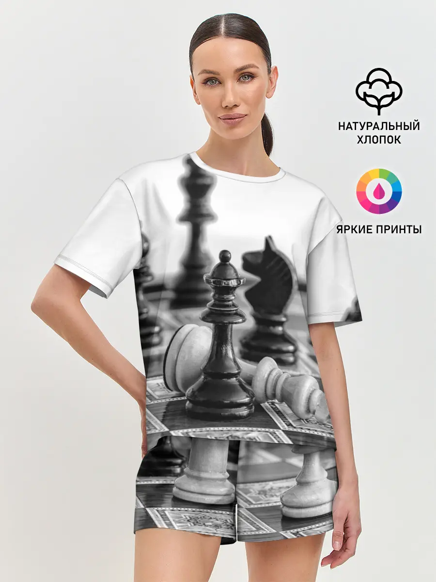 Женская пижама с шортами / Шах и мат Шахматы