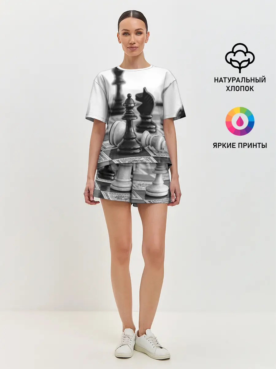 Женская пижама с шортами / Шах и мат Шахматы