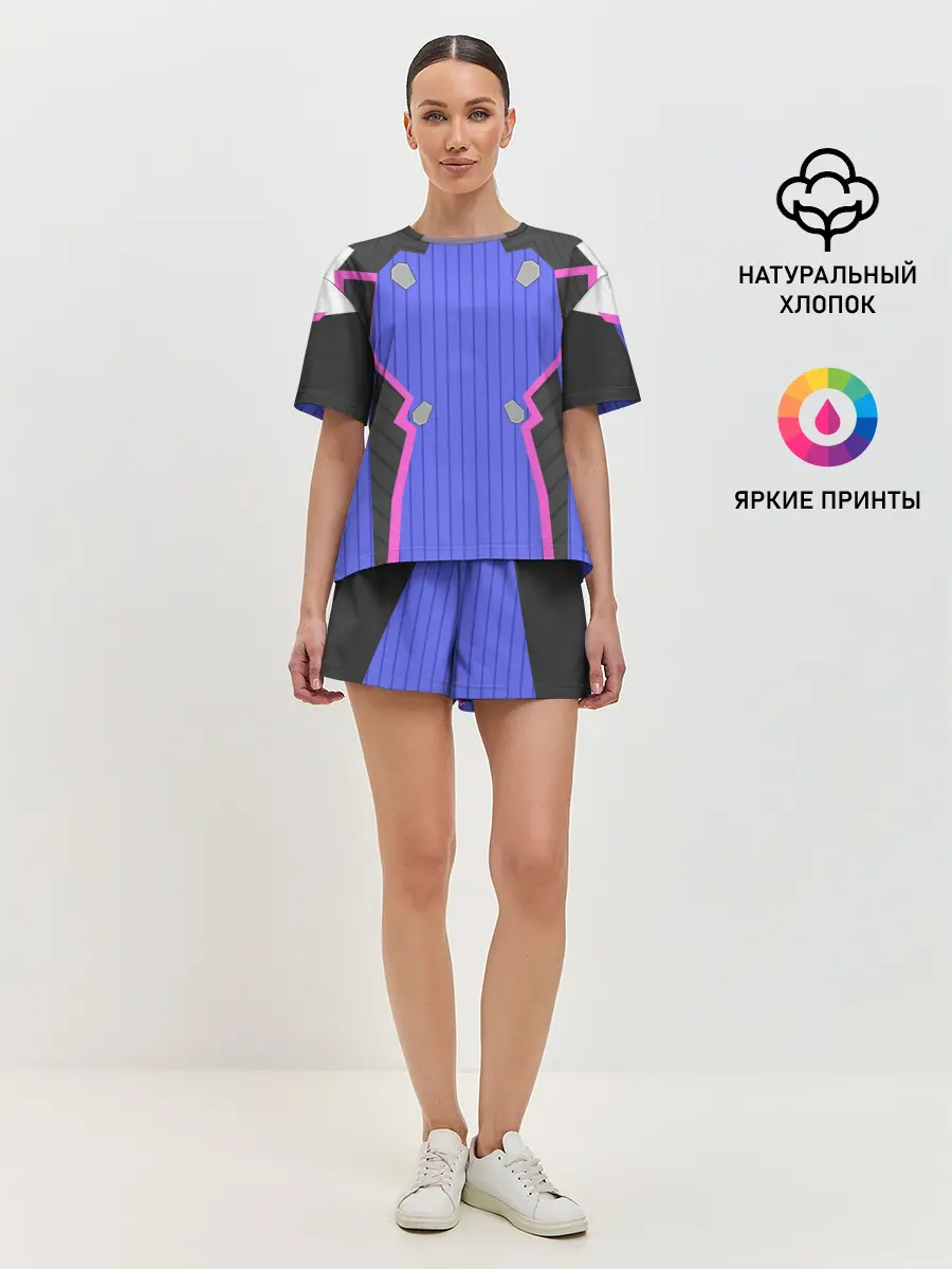 Женская пижама с шортами / НЕОНОВЫЙ КОСТЮМ / БРОНЯ / УНИСЕКС
