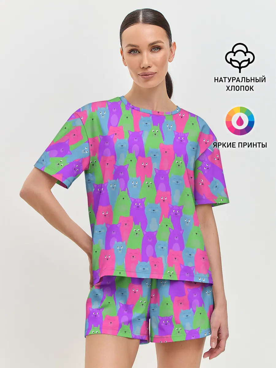 Женская пижама с шортами / BRIGHT CATS