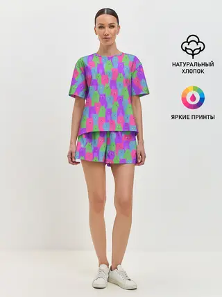 Женская пижама с шортами / BRIGHT CATS