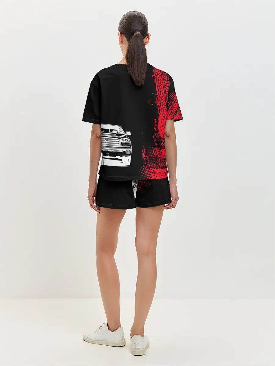 Женская пижама с шортами / Тойота | Красные следы