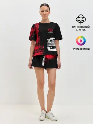 Женская пижама с шортами / Тойота | Красные следы