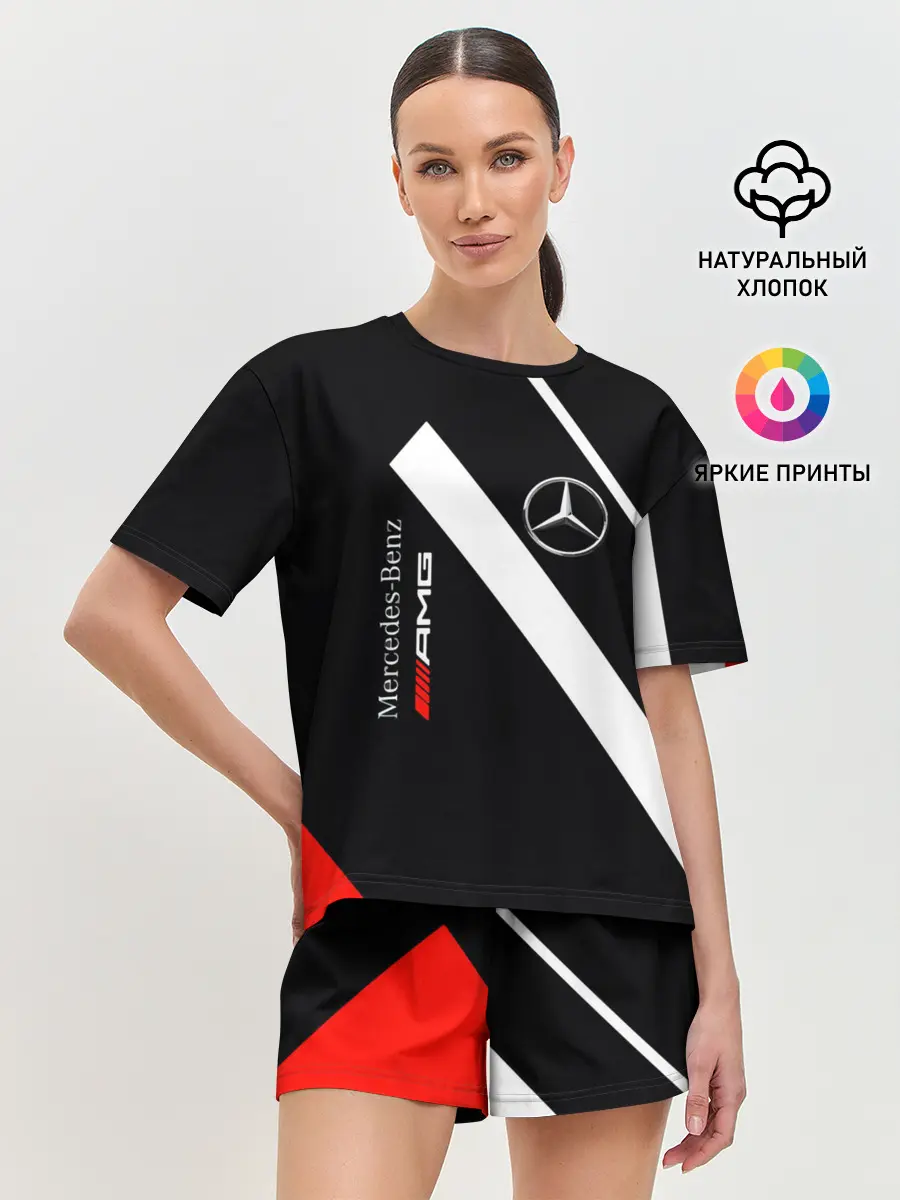 Женская пижама с шортами / Mercedes-AMG | Мерседес-АМГ