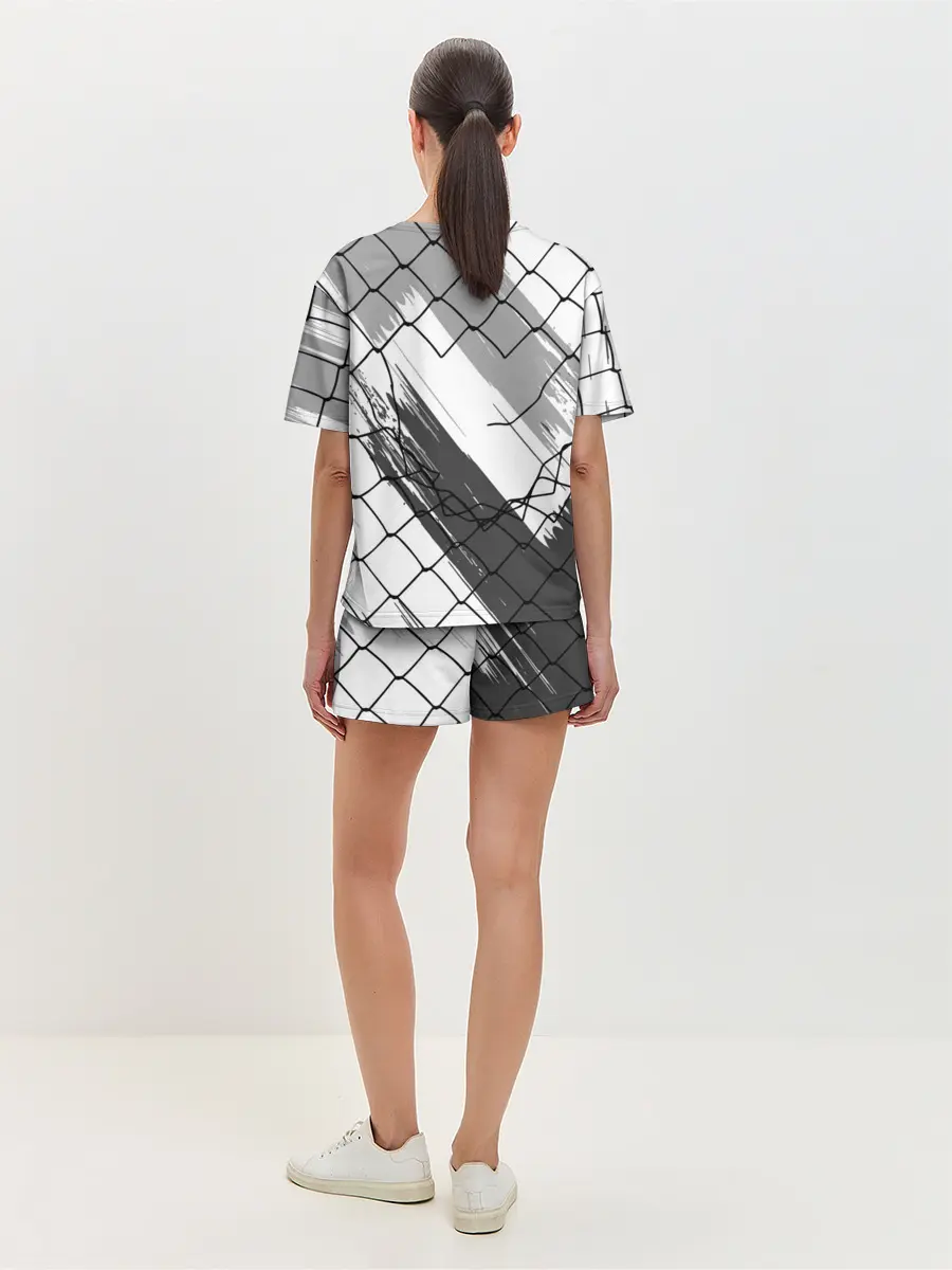 Женская пижама с шортами / Чёрный клевер бык за решеткой.