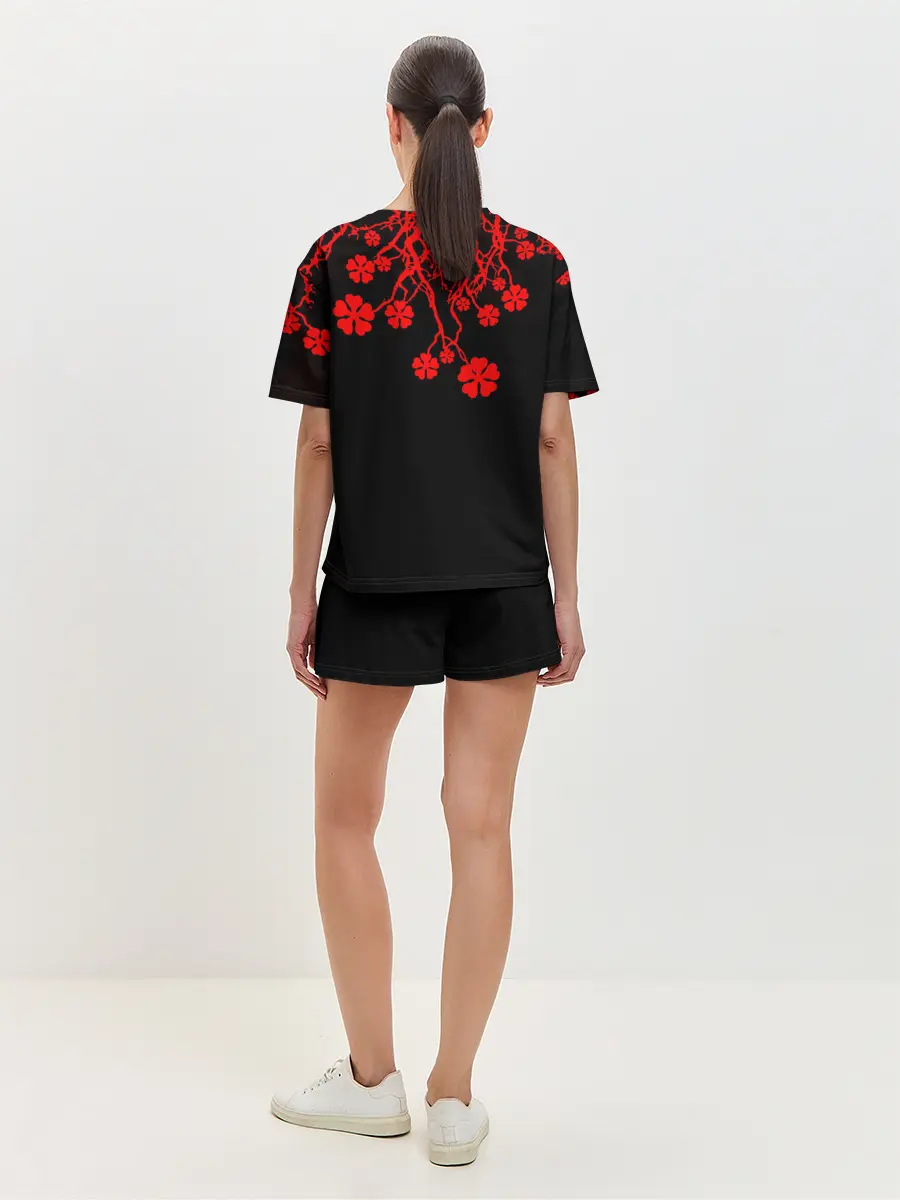 Женская пижама с шортами / Дерево с Чёрный клевером.