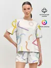 Женская пижама с шортами / Разные линии