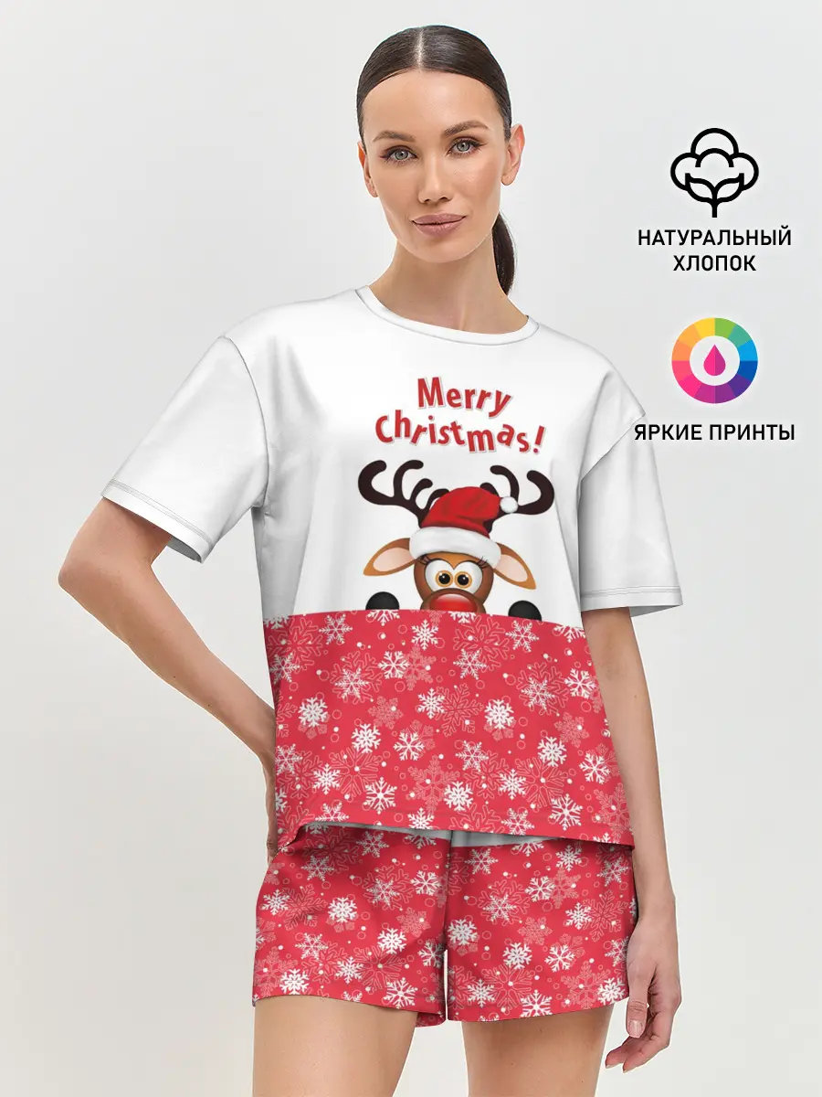 Женская пижама с шортами / Оленёнок