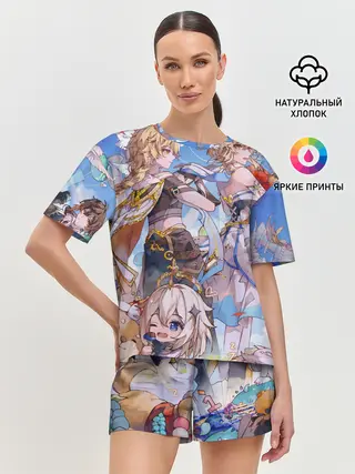 Женская пижама с шортами / Genshin impact день рождение