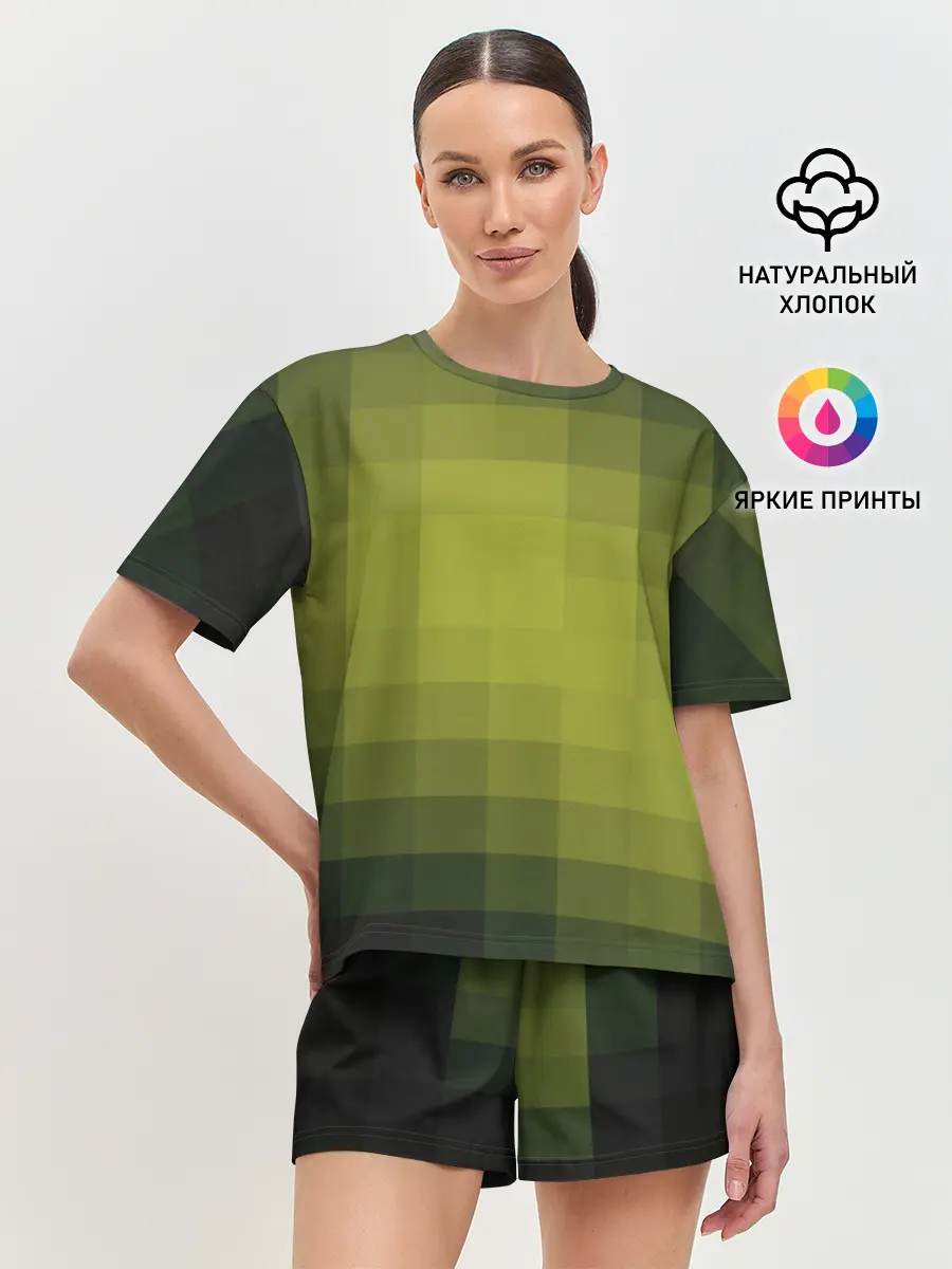 Женская пижама с шортами / Милитари мозаика