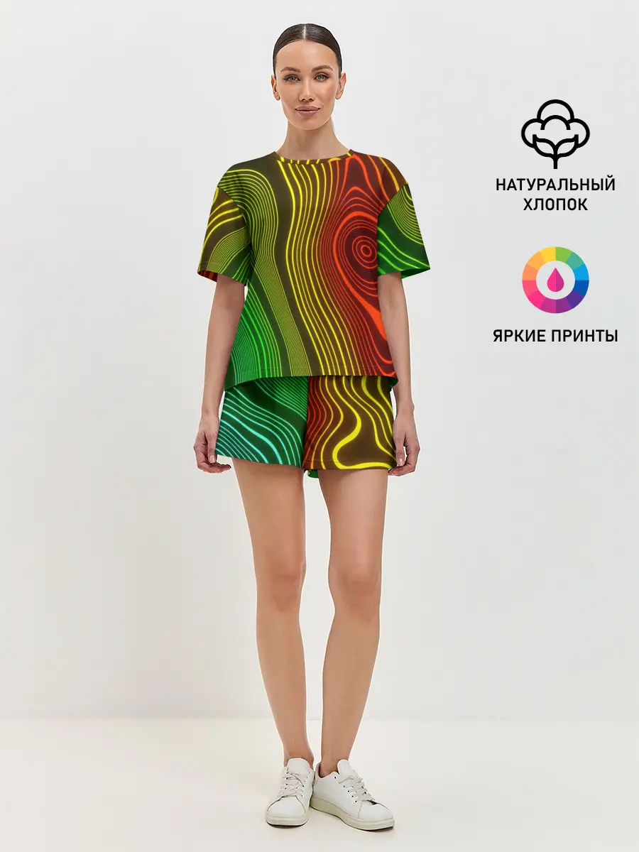 Женская пижама с шортами / КАРТОГРАФИЧЕСКАЯ ПРОЕКЦИЯ