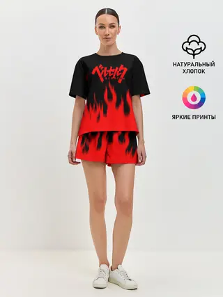 Женская пижама с шортами / Берсерк огонь.