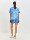 Женская пижама с шортами / Красочная синева