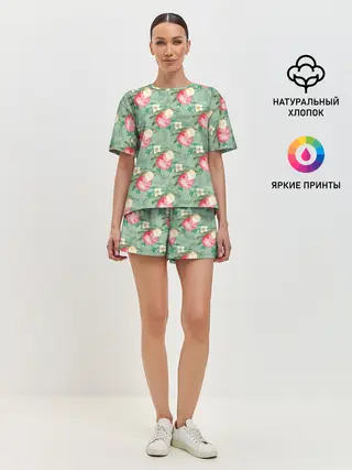 Женская пижама с шортами / Елочные игрушки шары