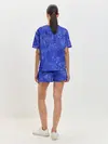 Женская пижама с шортами / Синие мазки