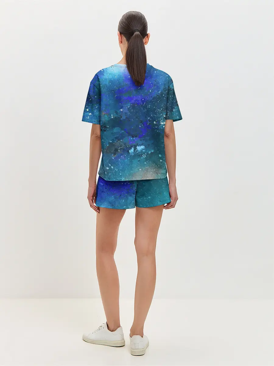 Женская пижама с шортами / Космическое облако
