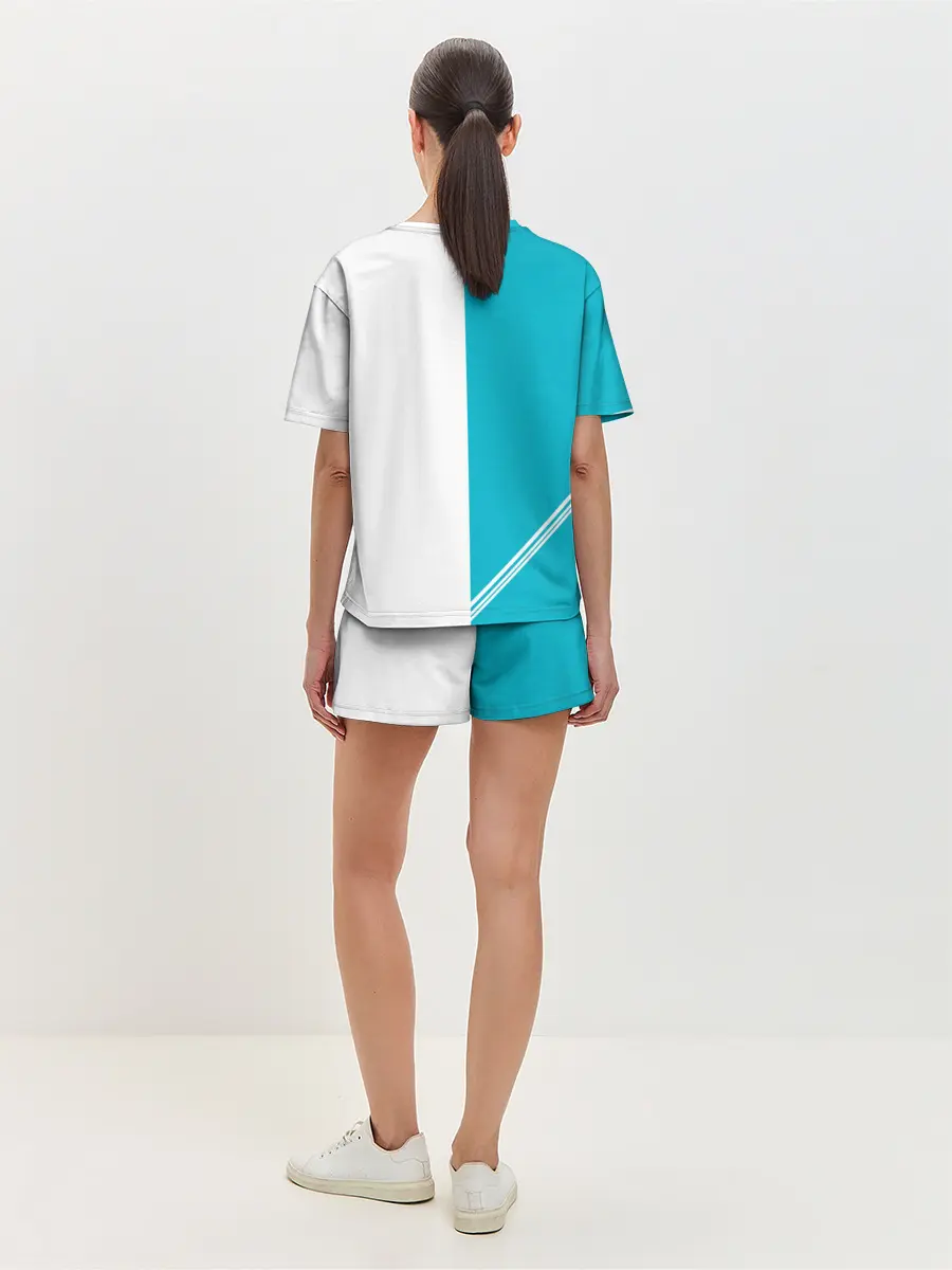 Женская пижама с шортами / Годжо Сатору бирюзовый Магическая битва