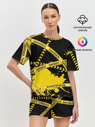 Женская пижама с шортами / Лента DANGER