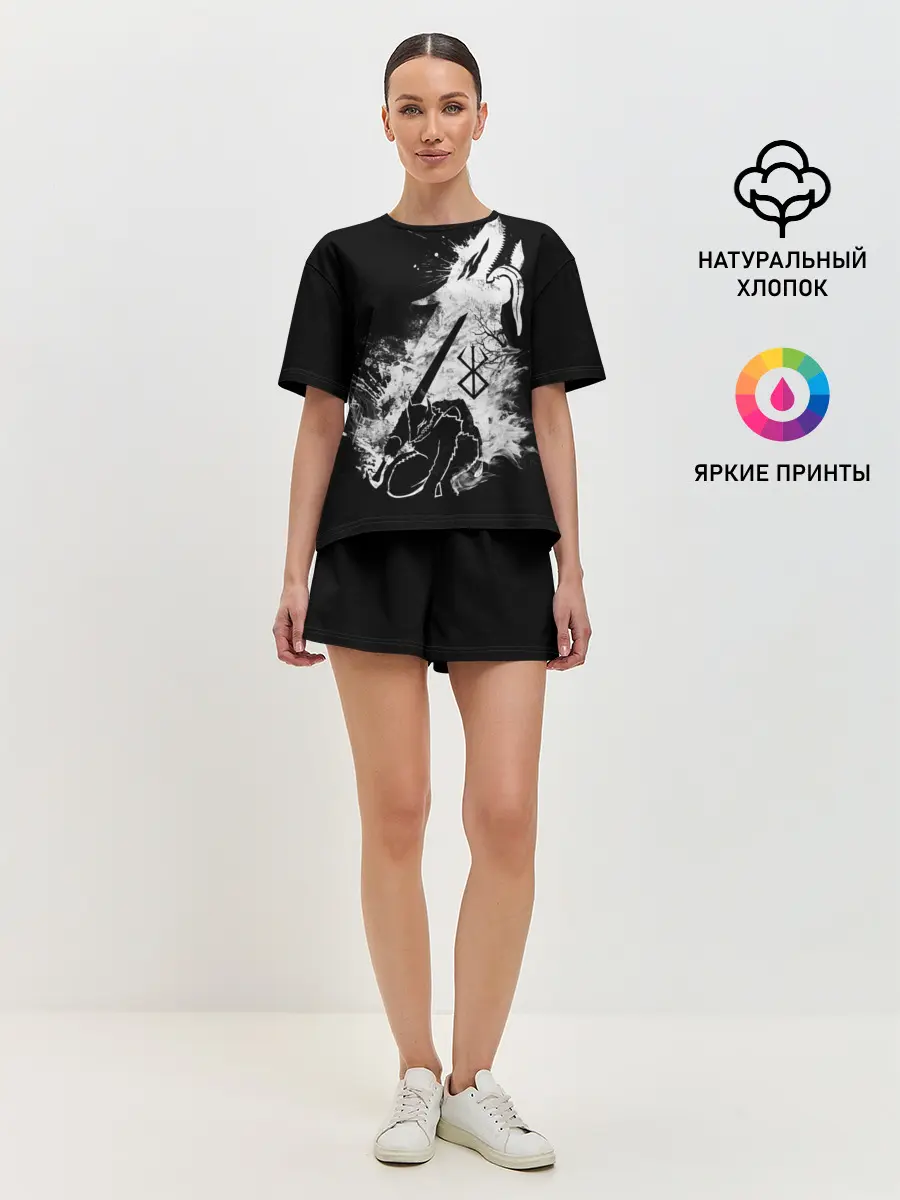 Женская пижама с шортами / БЕРСЕРК БЕЛЫЙ ГАТС С МЕЧОМ