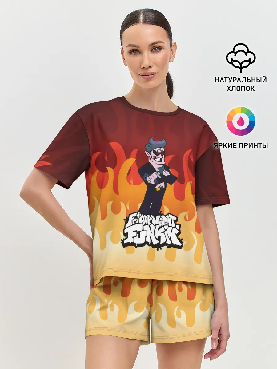 Женская пижама с шортами / Дорогой Папочка | Friday Night Funkin
