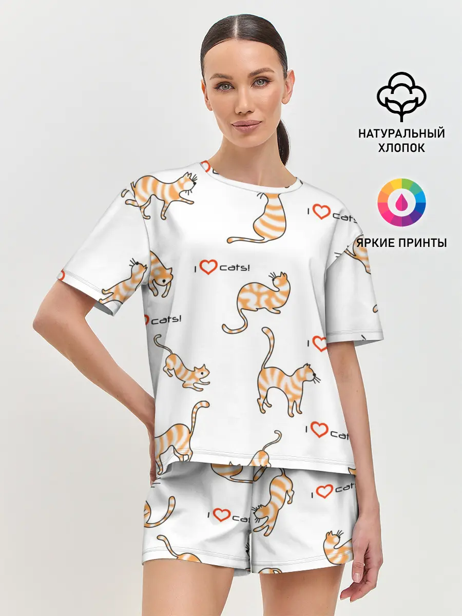 Женская пижама с шортами / Кот - моя любовь