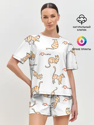 Женская пижама с шортами / Кот - моя любовь