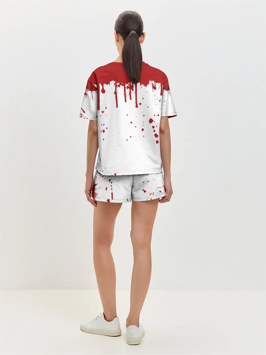 Женская пижама с шортами / ИГРА В КАЛЬМАРА ПЕРСОНАЖ 457 КРОВЬ