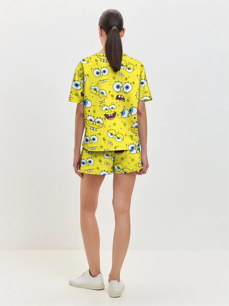 Женская пижама с шортами / Губка Боб / SpongeBob pattern