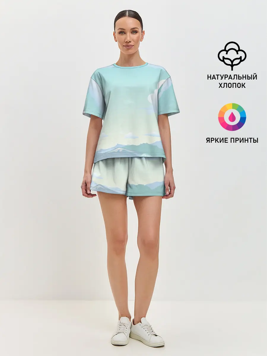 Женская пижама с шортами / Чистая природа