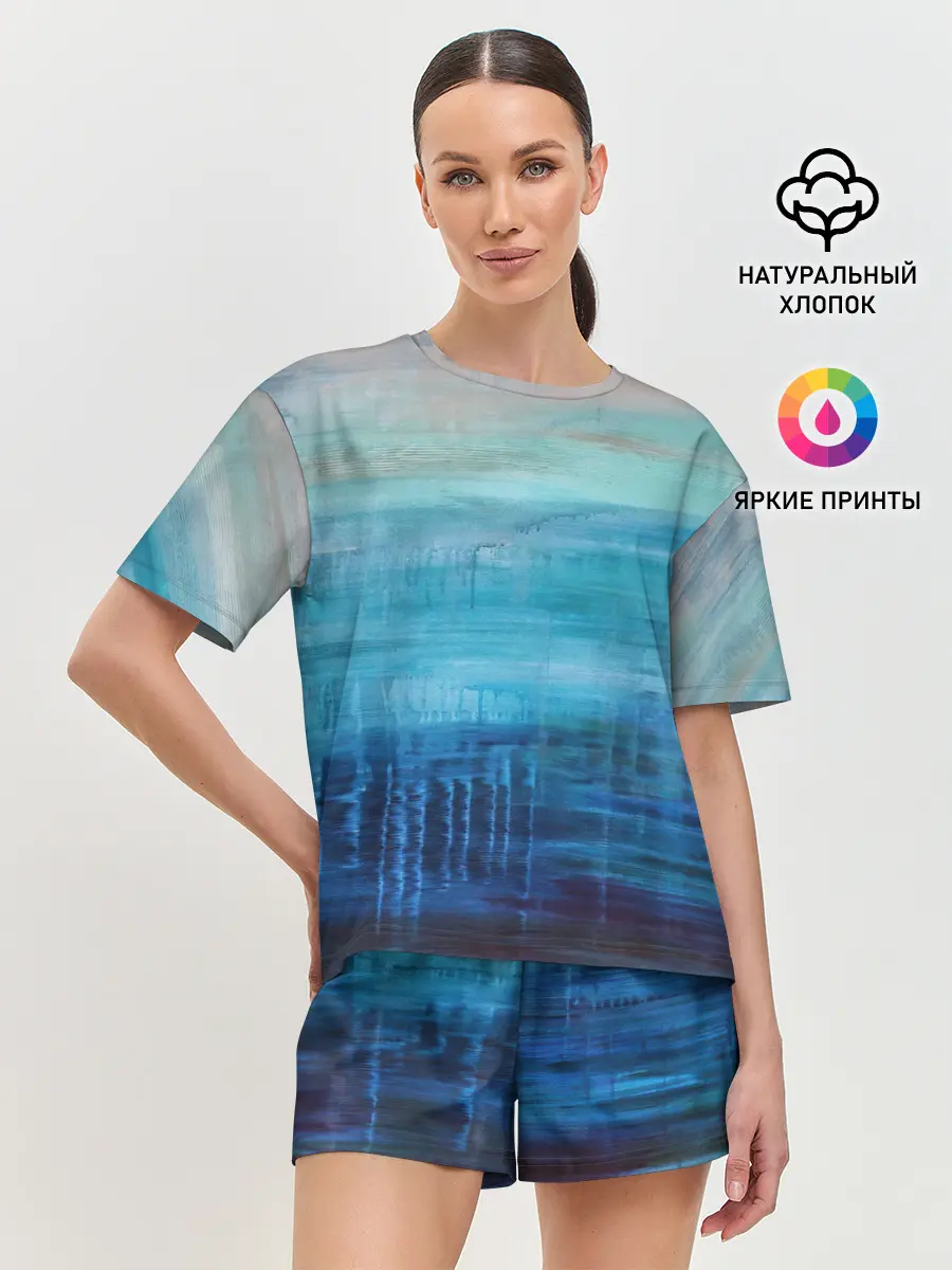 Женская пижама с шортами / Небесные потеки