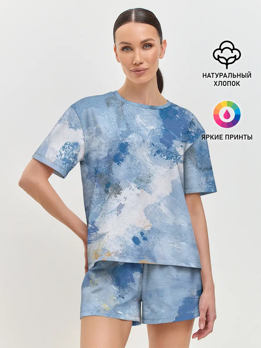 Женская пижама с шортами / Небесные мазки