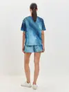 Женская пижама с шортами / Голубой мрамор