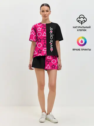 Женская пижама с шортами / ИГРА В КАЛЬМАРА / СИМВОЛИКА