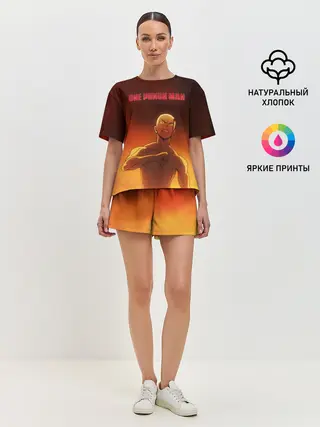 Женская пижама с шортами / Сайтама в огне One Punch-Man