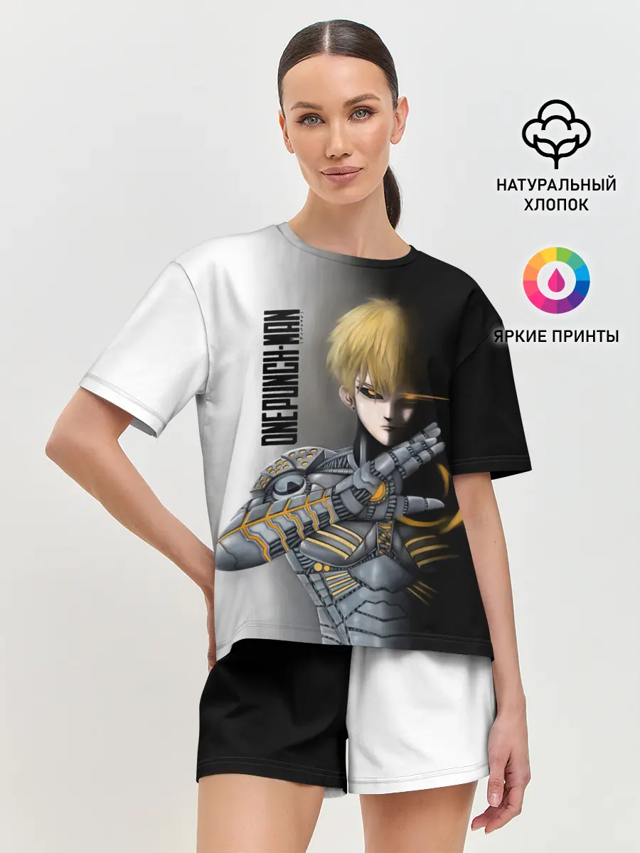 Женская пижама с шортами / Металлическое тело Геноса One Punch-Man