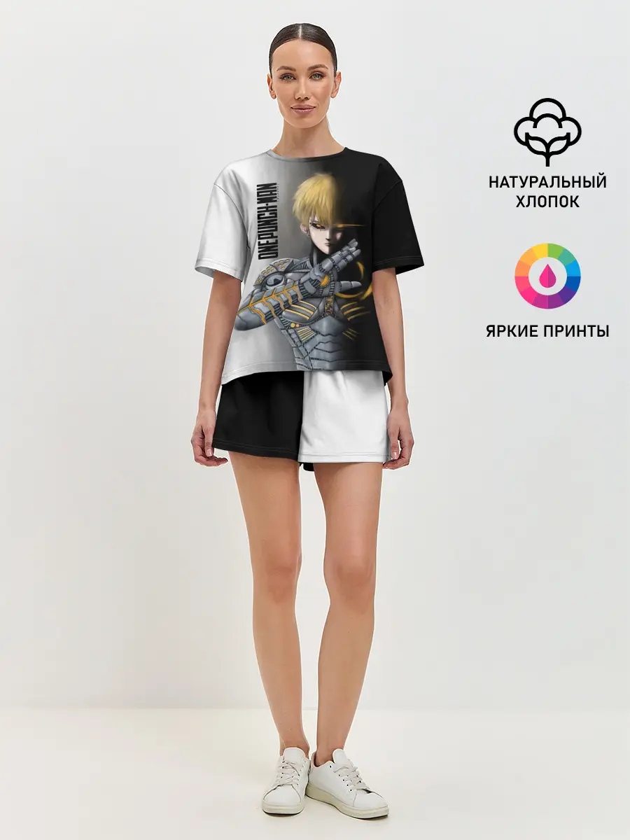 Женская пижама с шортами / Металлическое тело Геноса One Punch-Man