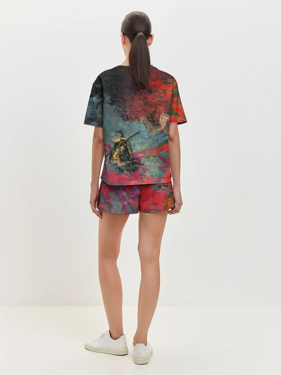 Женская пижама с шортами / Sekiro Самурай против дракона